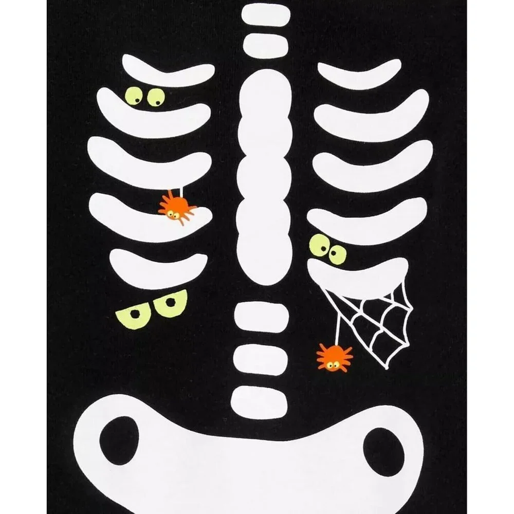 Baby Carter's Halloween Glow-In-The-Dark Skeleton Jumpsuit 6 Months - Picture 5 of 6
